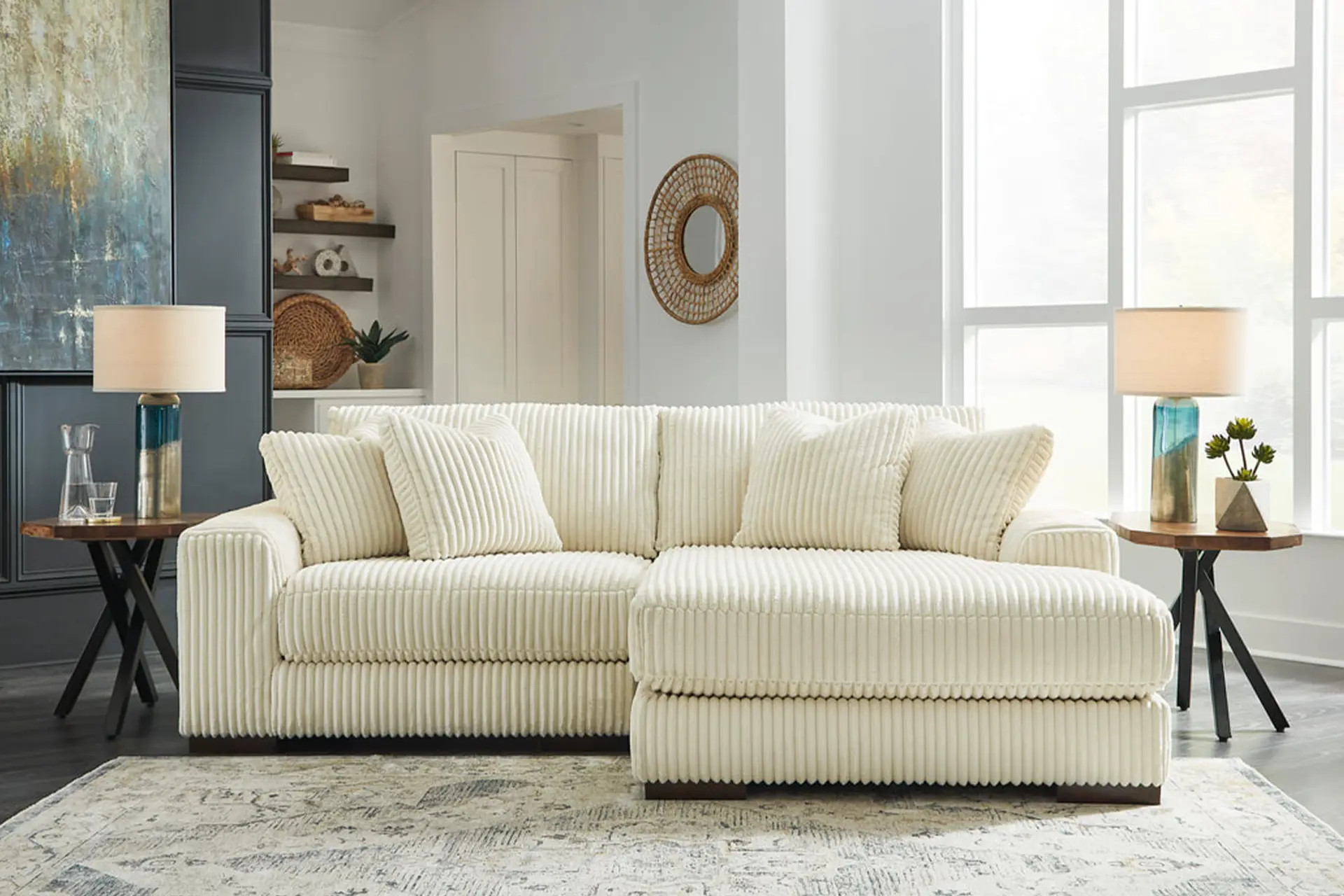 Ivory 2-Piece Sectional.
