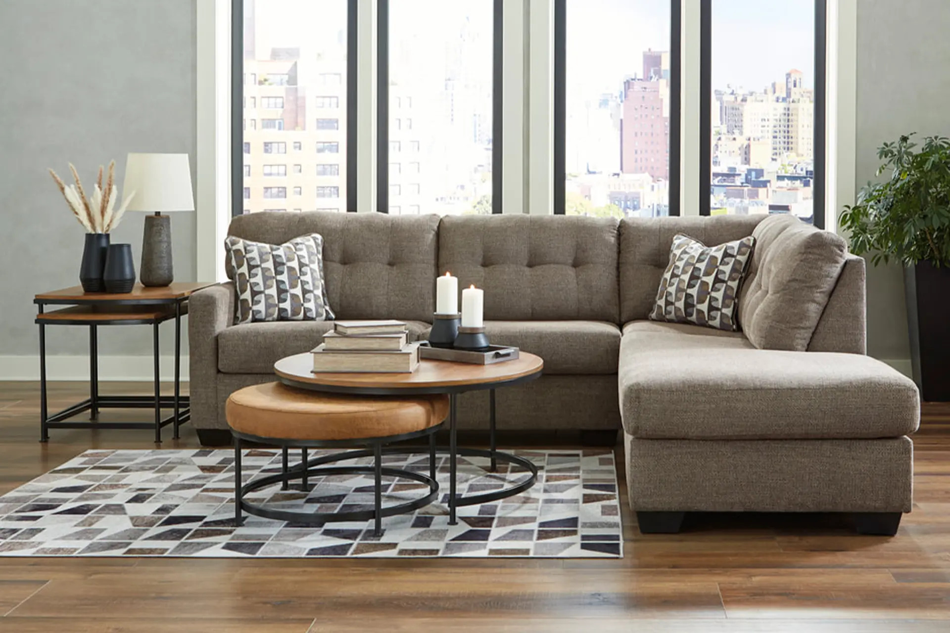 Ashley Chocolate Sectional | Bi-Rite Furniture