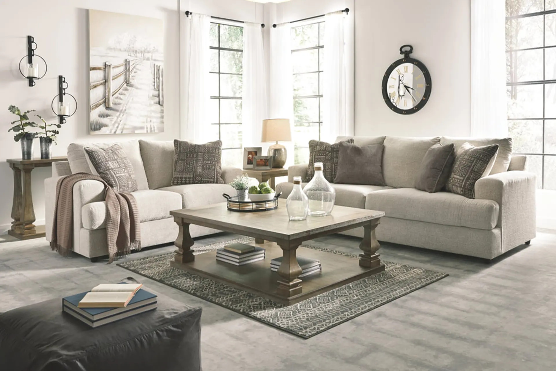 Ashley Stone Sofa and Love.