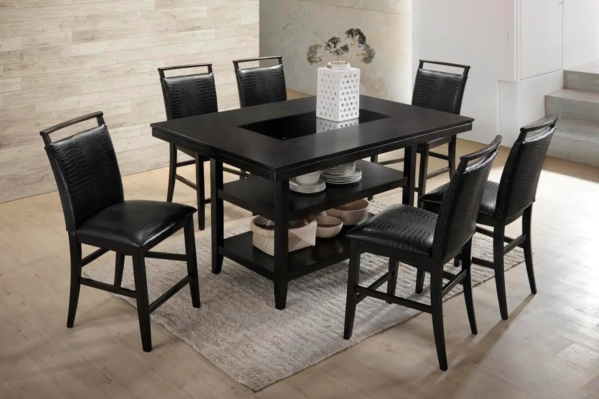 Tommy Black Espresso Dining Room Set.