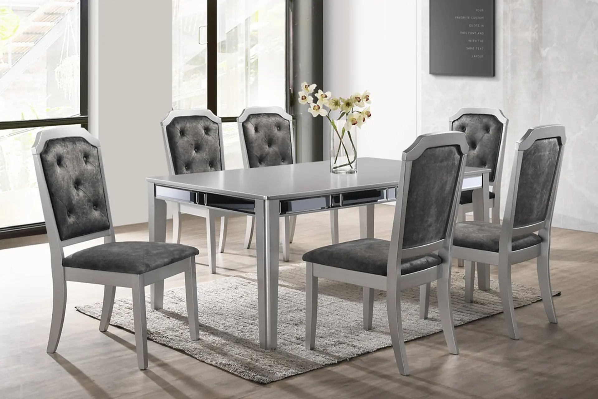 Travis Silver Dining Room Set.