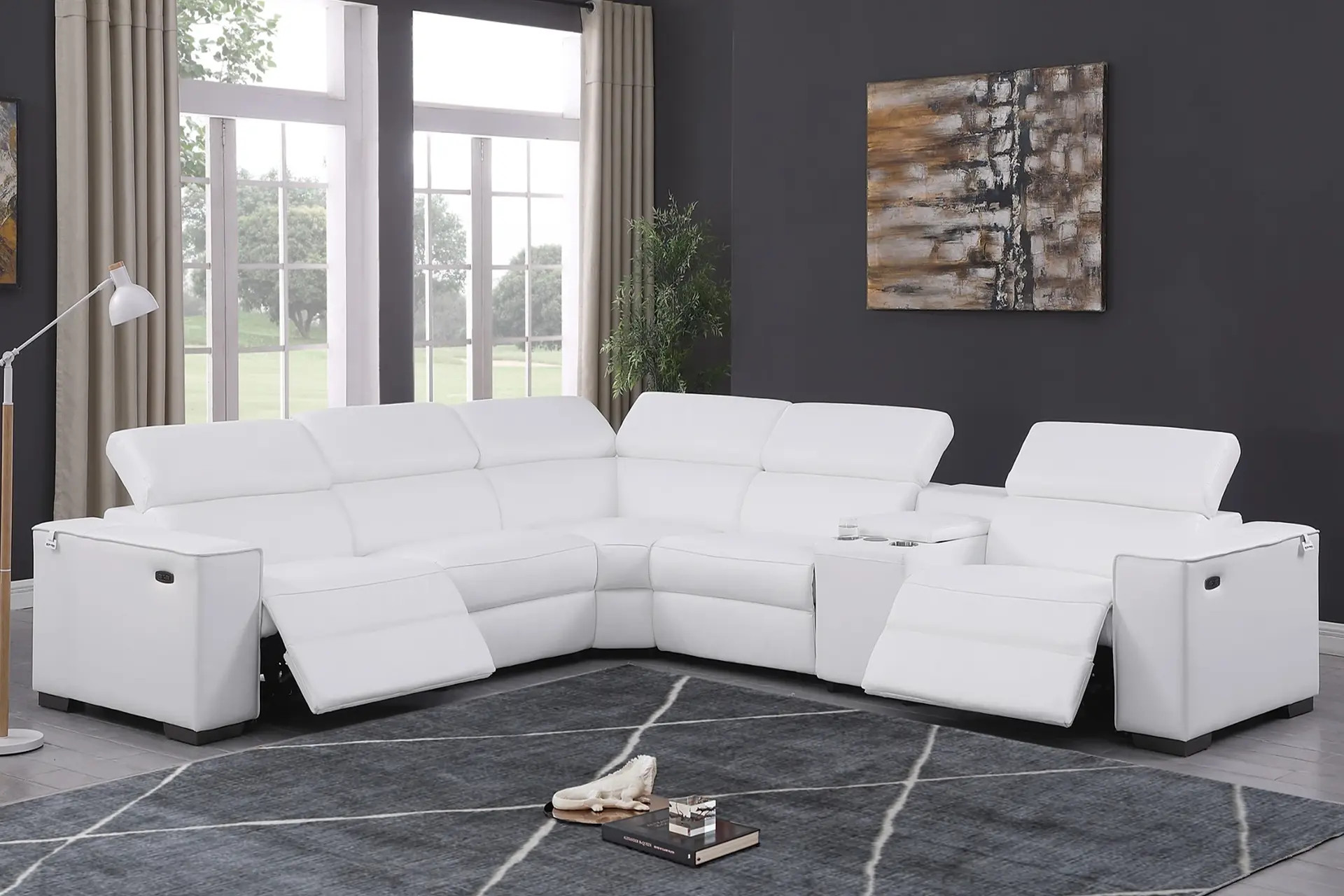Picasso White 2-Piece Power Reclining Sectional.