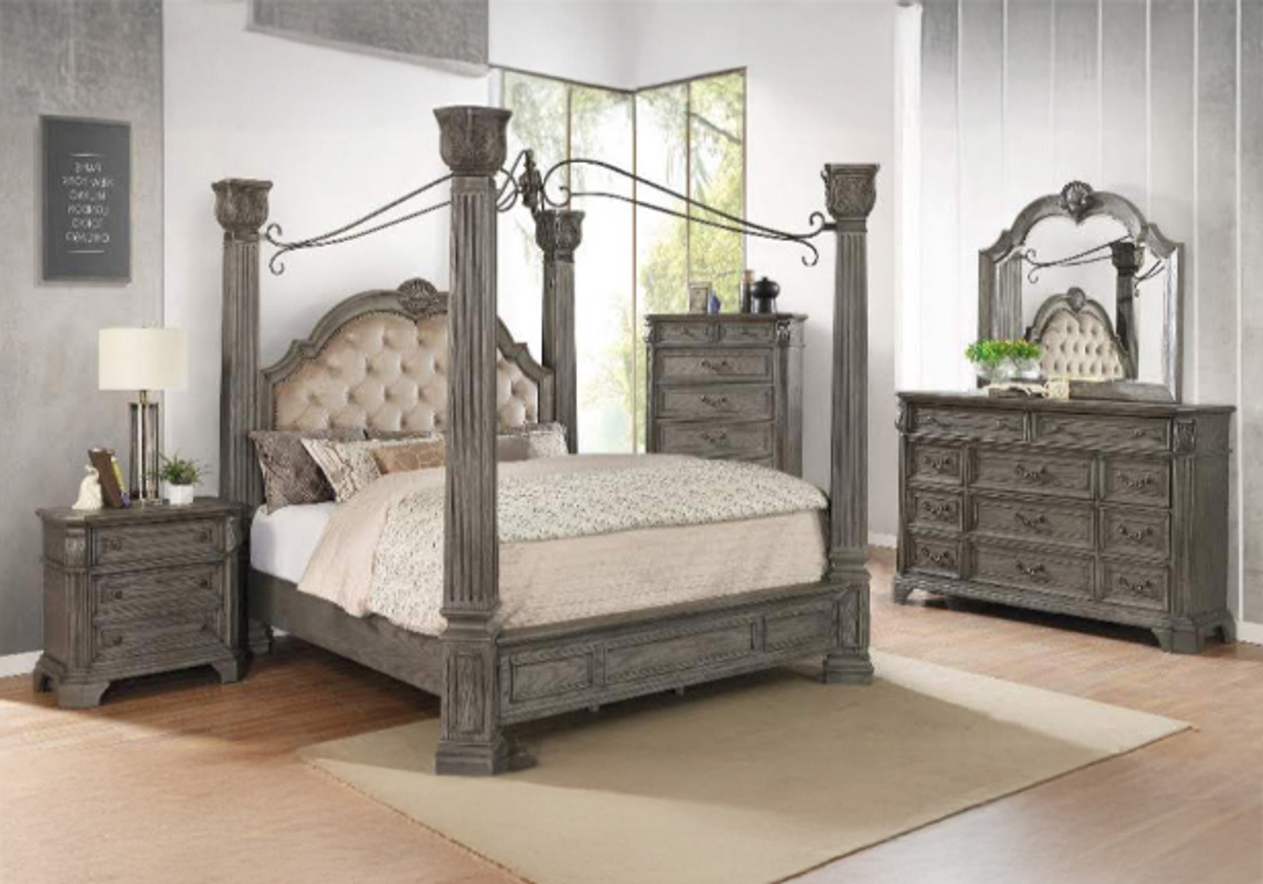 Avalon 1550 Canopy 7-Piece Bedroom Set.
