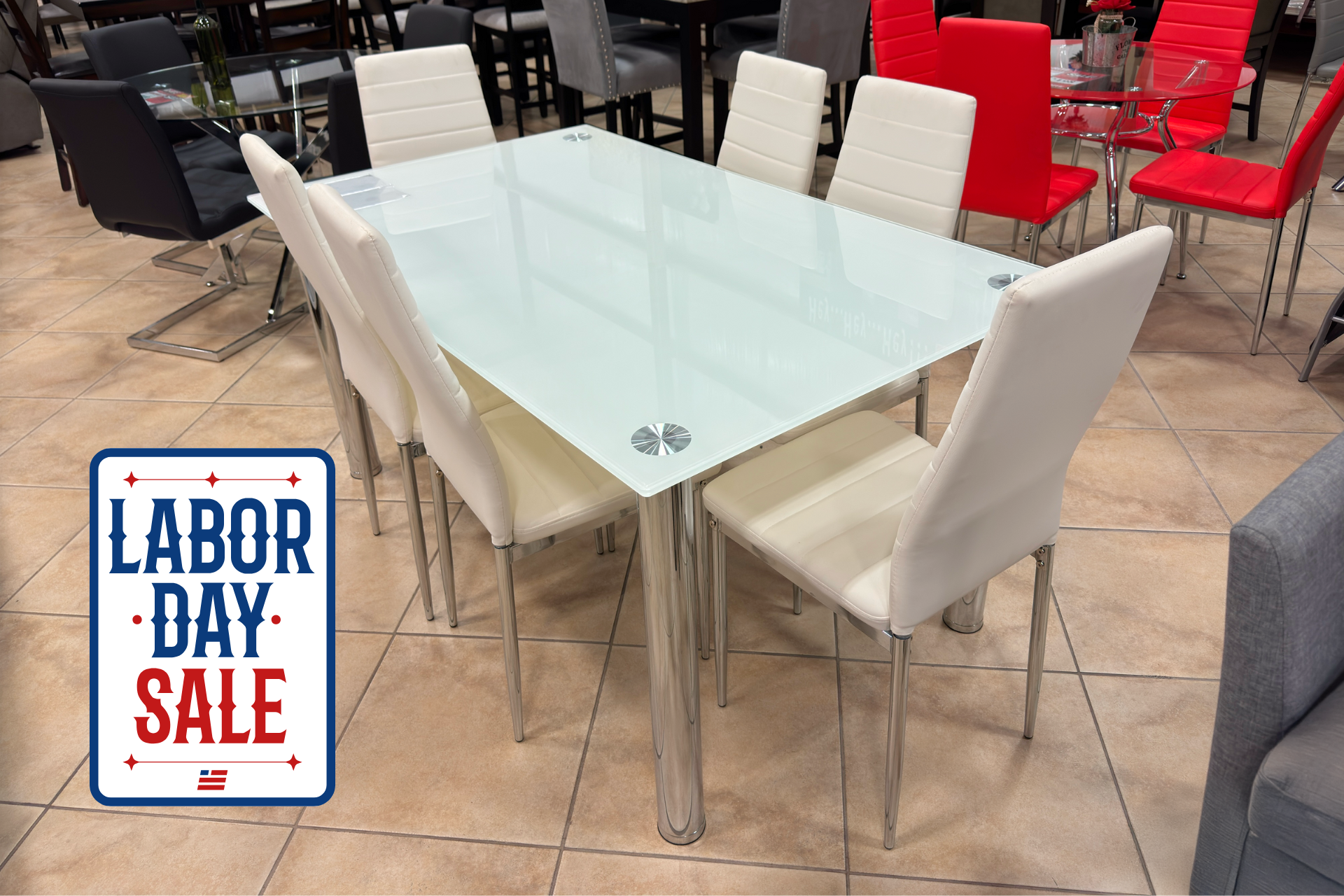 Cramco White 68 Dining Room Set.