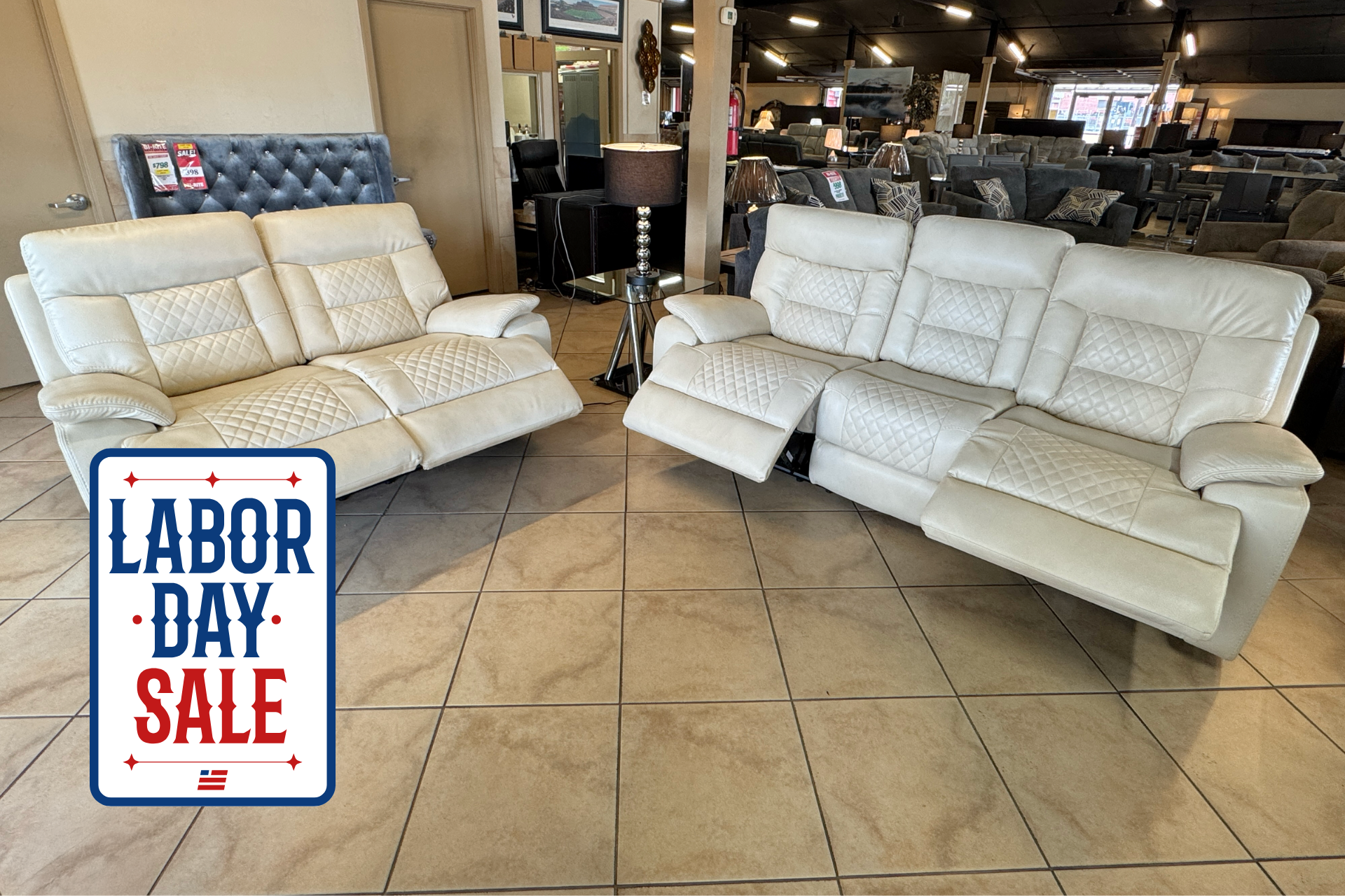 Elements 4650 Cream Power Reclining Sofa and Love with Power Headrest. Elements 4650 Cream Power Reclining Sofa and Love with Power Headrest.