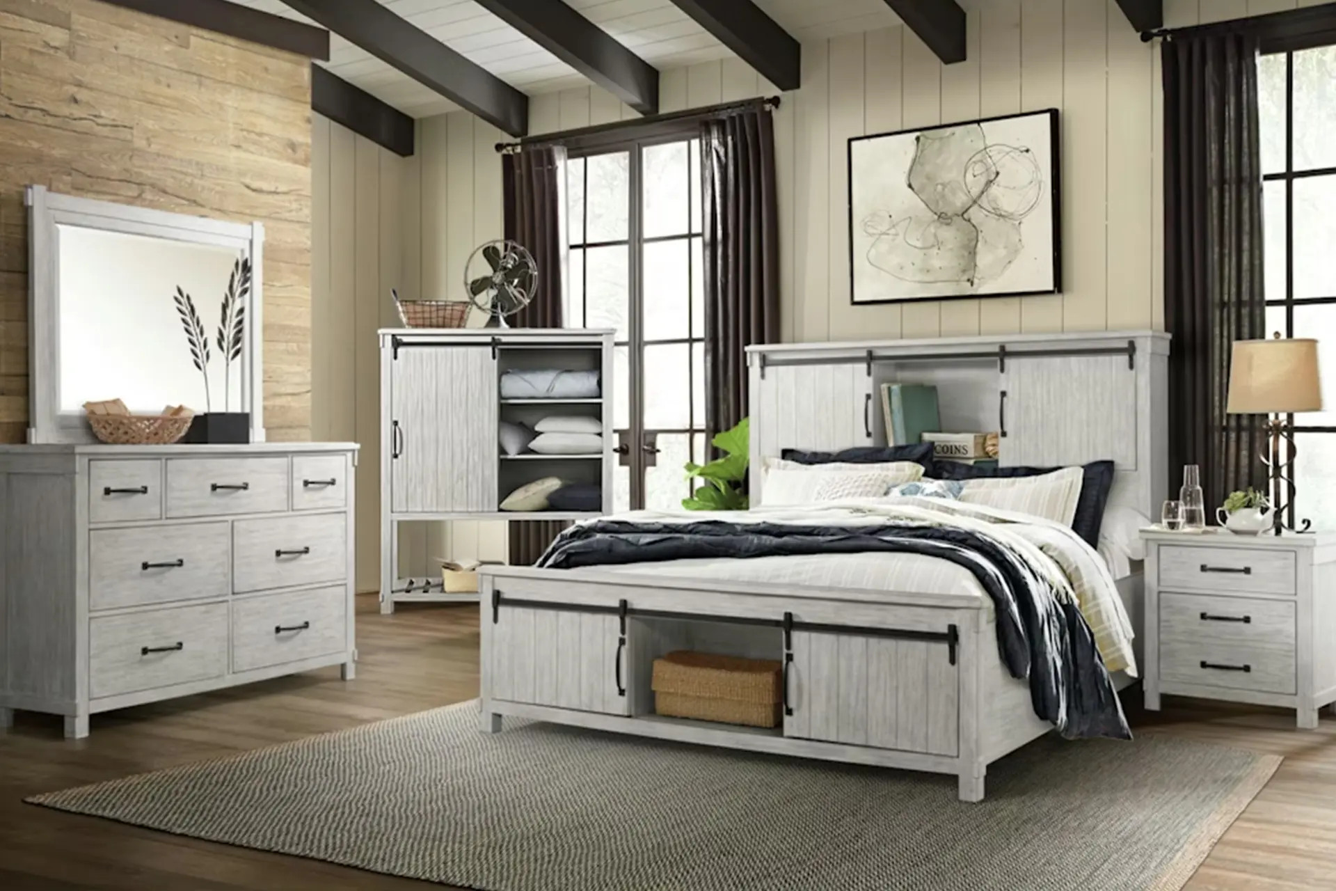 Elements SC600 Scott White 4-Piece Bedroom Set.