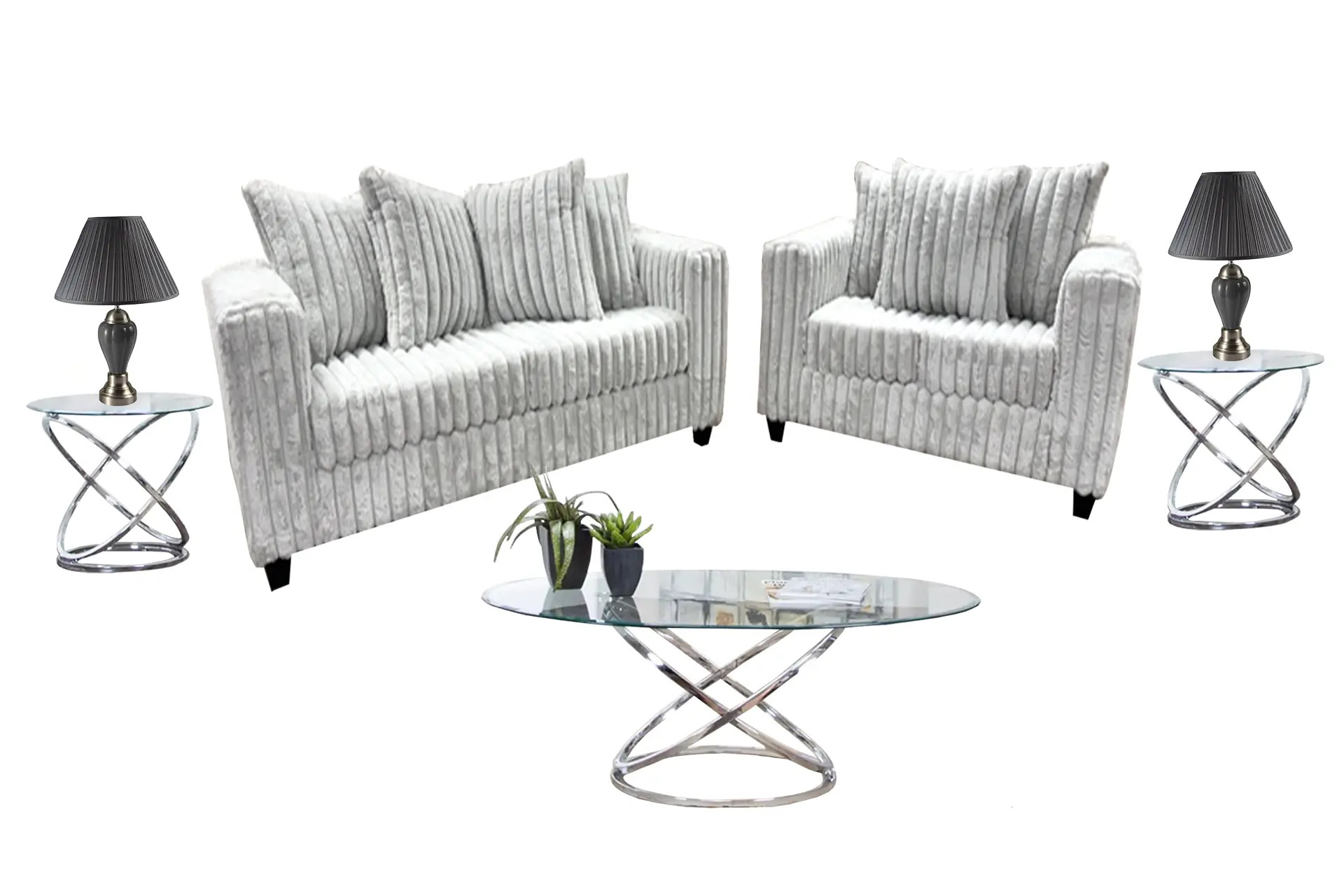 Happy Homes 510 Gray Sofa and Love Living Room Set.