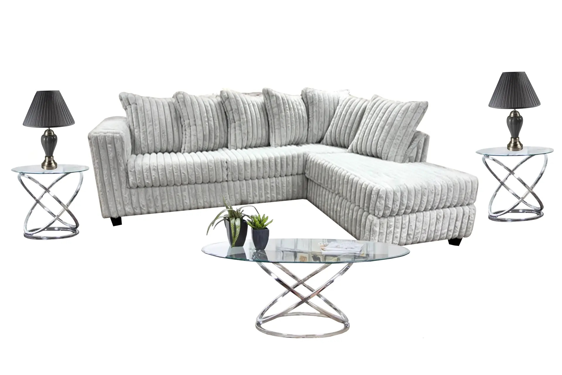 Happy Homes 510 Gray Sectional Living Room Set.