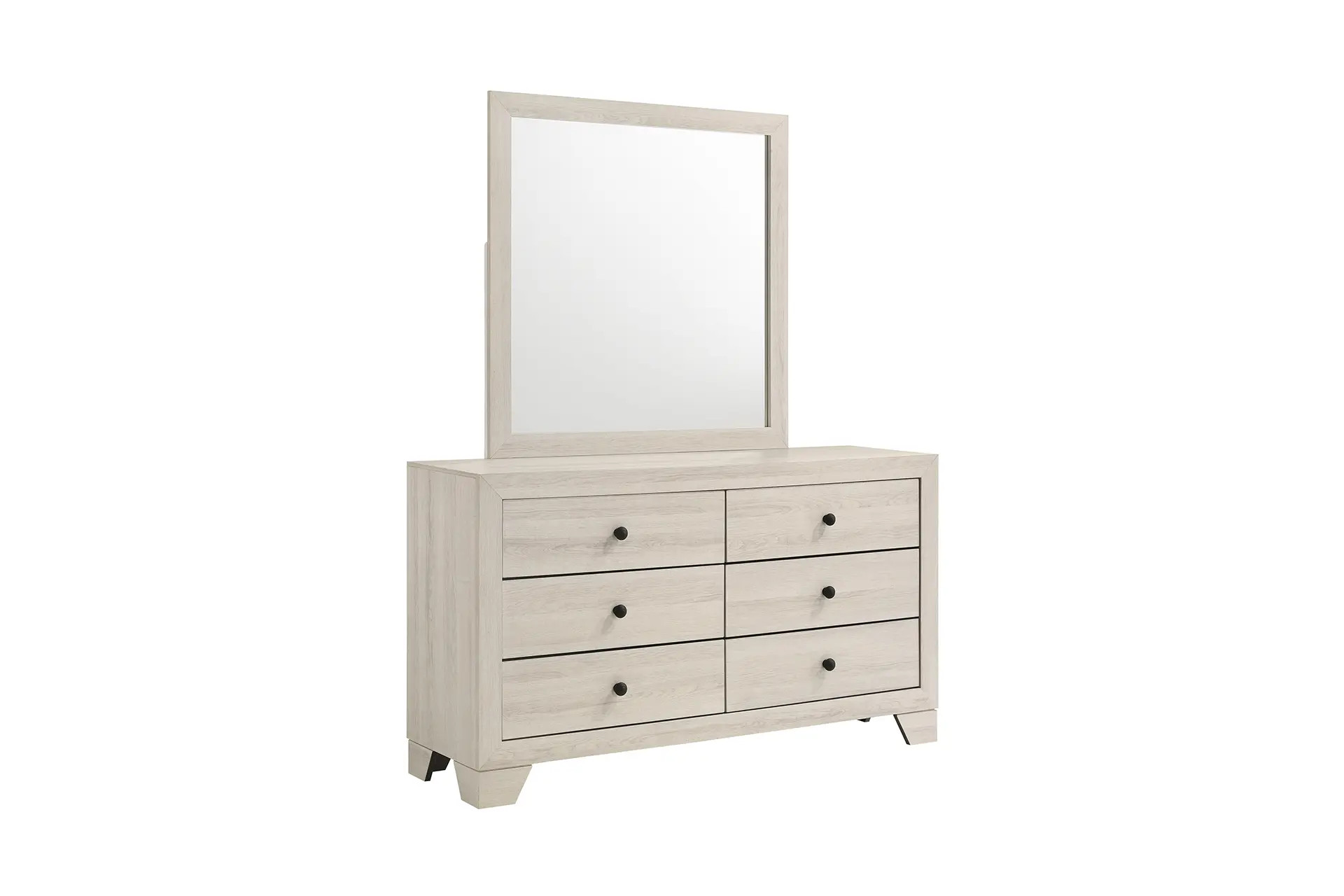 Crown Mark 6982 Atticus White Dresser and Mirror.