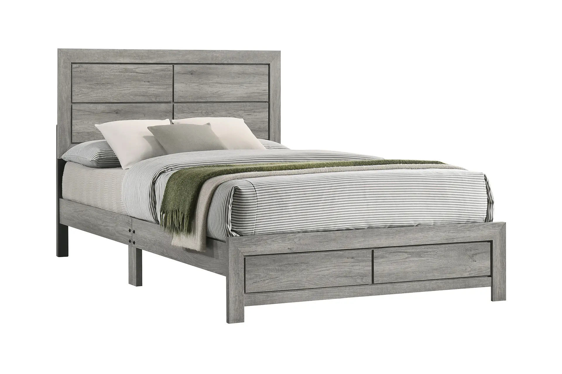 Crown Mark 9320 Hopkins Light Grey Bed.