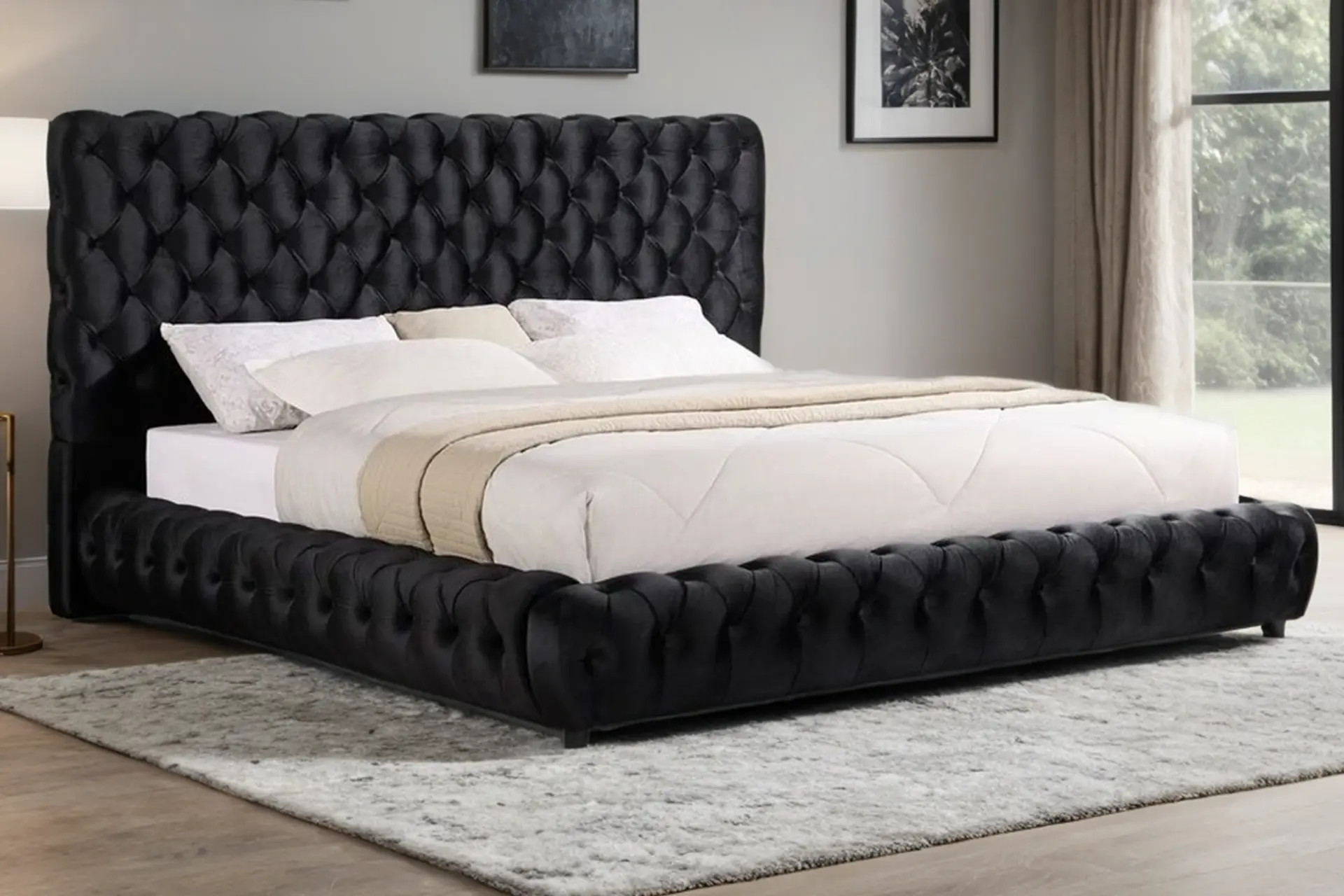 Happy Homes Dream Black Bed side.