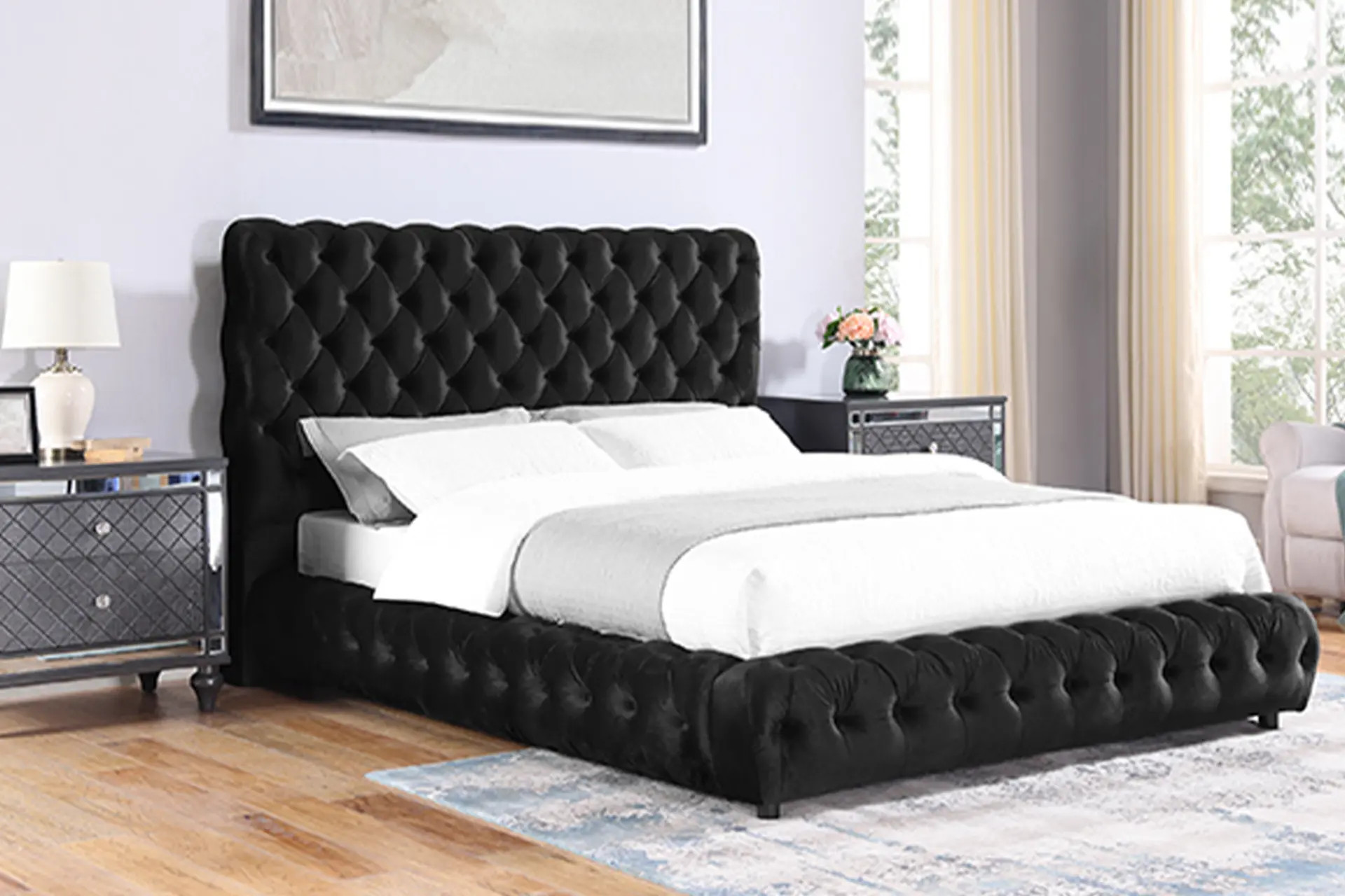 Crown Mark 5112 Flory Black Bed.
