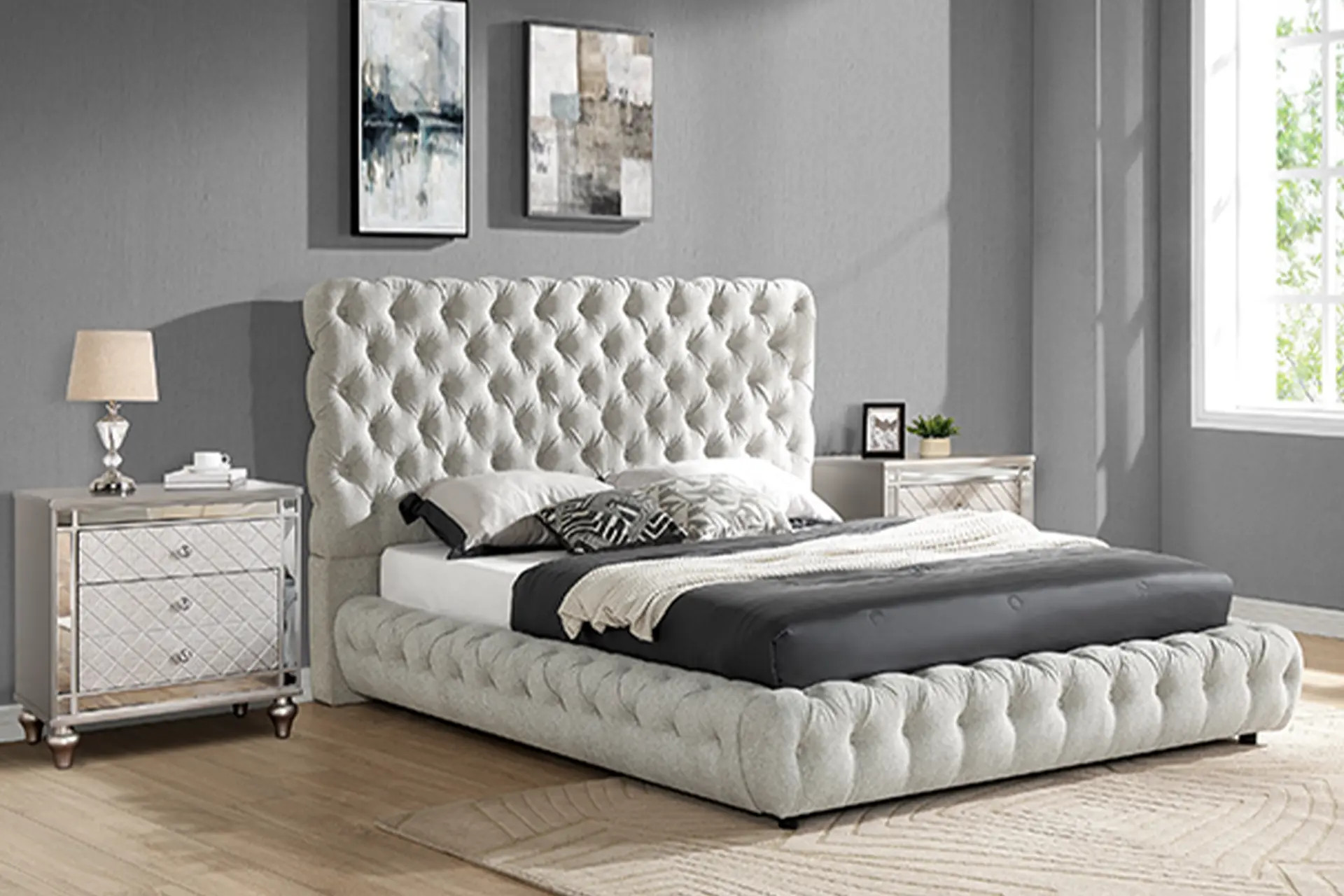 Crown Mark 5112 Flory Dove Bed.