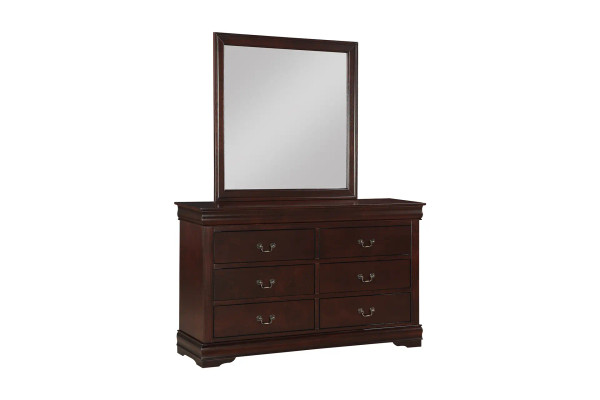 at HOME Louis Philip Dresser and Mirror in Cherry