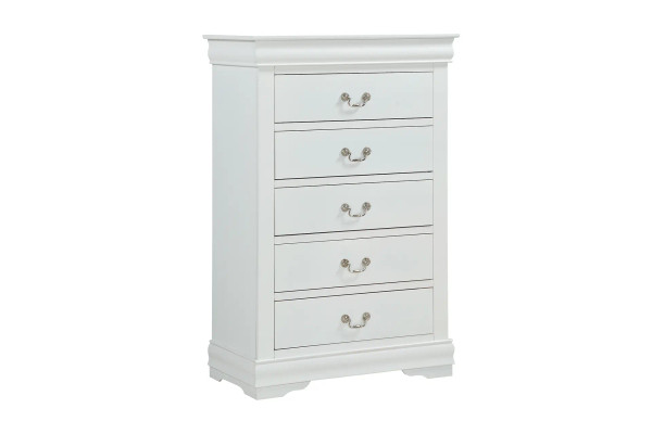 Louis Philippe 5-drawer Chest with Silver Bails Cappuccino – Imex