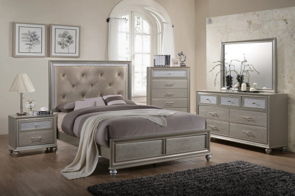 Crown Mark 3950 Louis Philip Black 6-Piece Bedroom Set