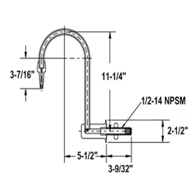 Panel Mount Gooseneck (No Valve)