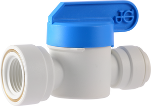 STRAIGHT PUSH-CONNECT X FPT SHUT-OFF VALVES: WHITE POLY STRAIGHT PUSH-CONNECT X FPT SHUT-OFF VALVES: WHITE POLY