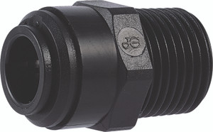 PART MC - MALE CONNECTOR - BSPT THREAD - METRIC - BLACK ACETAL PART MC - MALE CONNECTOR - BSPT THREAD - METRIC - BLACK ACETAL