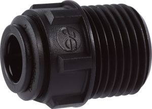 PART MC - MALE CONNECTOR - NPTF THREAD - BLACK POLY PART MC - MALE CONNECTOR - NPTF THREAD - BLACK POLY