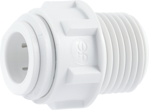 PART MC - MALE CONNECTOR - NPTF THREAD - WHITE POLY PART MC - MALE CONNECTOR - NPTF THREAD - WHITE POLY