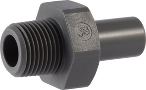 PART MT - MALE TUBE STEM ADAPTER - NPTF THREAD - ACETAL PART MT - MALE TUBE STEM ADAPTER - NPTF THREAD - ACETAL