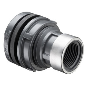 Schedule 80 PVC Product - Tank Adapter New Style: Special Reinforced (SR) Threaded w/ Neoprene Gasket Schedule 80 PVC Product - Tank Adapter New Style: Special Reinforced (SR) Threaded w/ Neoprene Gasket