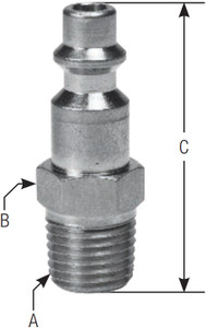1/4" BODY SIZE PLUG - STRAIGHT THROUGH - ELECTROLESS NICKEL 1/4" BODY SIZE PLUG - STRAIGHT THROUGH - ELECTROLESS NICKEL