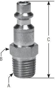 1/4" BODY SIZE PLUG - STRAIGHT THROUGH - STEEL 1/4" BODY SIZE PLUG - STRAIGHT THROUGH - STEEL