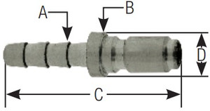 1/8" BODY SIZE PLUG - STRAIGHT THROUGH - ELECTROLESS NICKEL 1/8" BODY SIZE PLUG - STRAIGHT THROUGH - ELECTROLESS NICKEL