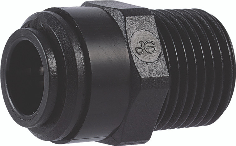 PART MC - MALE CONNECTOR - BSPT THREAD - METRIC - BLACK ACETAL