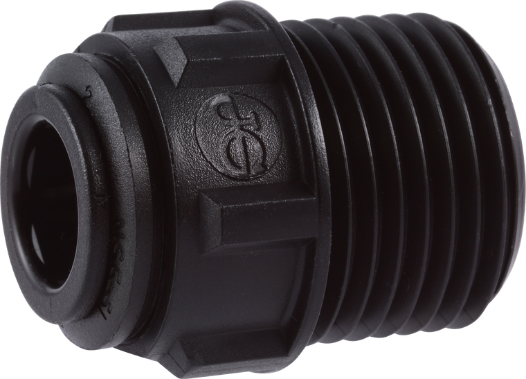 PART MC - MALE CONNECTOR - NPTF THREAD - BLACK POLY