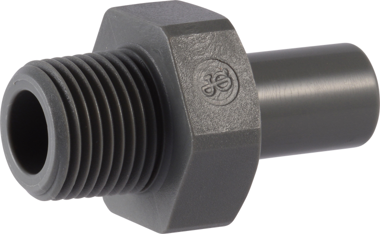 PART MT - MALE TUBE STEM ADAPTER - NPTF THREAD - ACETAL