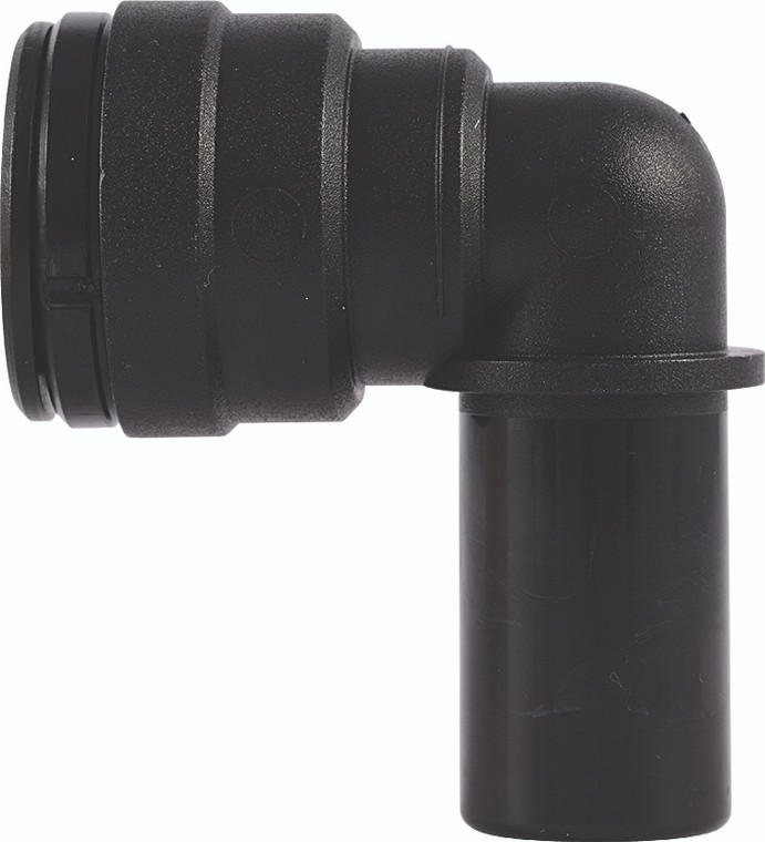 PART TEC - TUBE STEM PLUG IN ELBOW CONNECTOR - METRIC - BLACK ACETAL