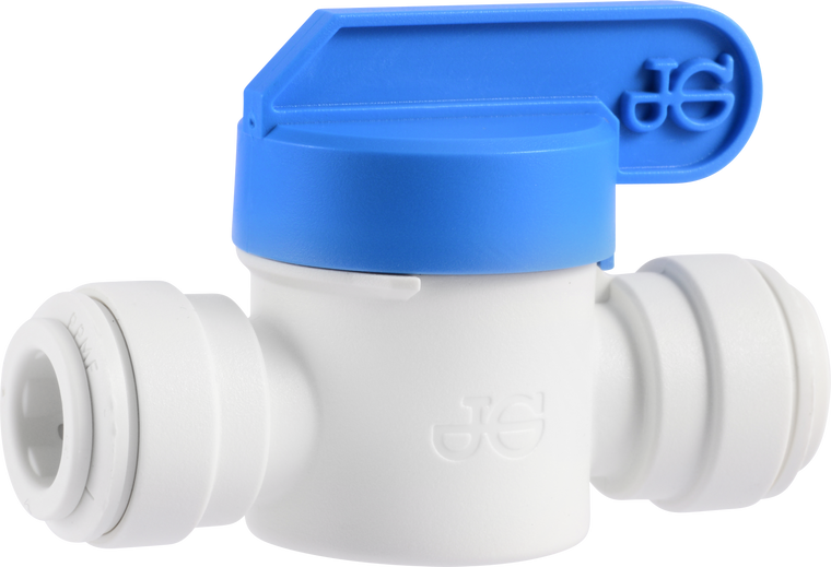 STRAIGHT PUSH-CONNECT X PUSH-CONNECT SHUT-OFF VALVES: WHITE POLY