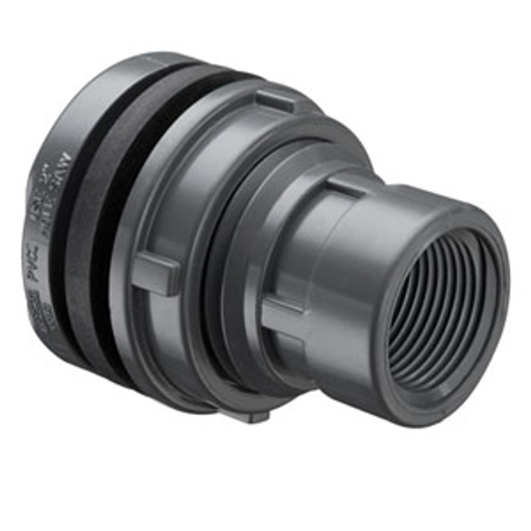Schedule 80 PVC Product - Tank Adapter New Style: Standard w/ EPDM Gaskets