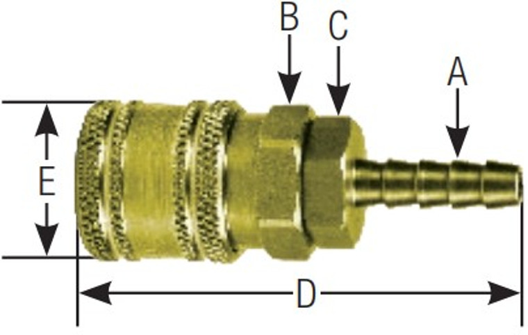 1/2" BODY SIZE SOCKET - ONE WAY VALVED - BRASS