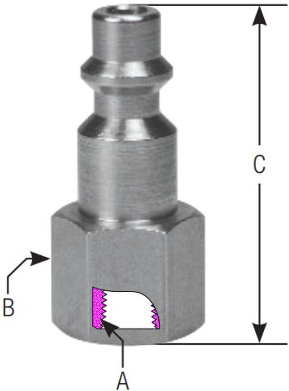 1/4" BODY SIZE PLUG - STRAIGHT THROUGH - STEEL