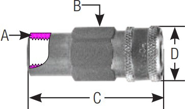 1/8" BODY SIZE SOCKET - STRAIGHT THROUGH - ELECTROLESS NICKEL