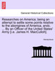 Researches on America; being an attempt to settle some points relative to the aborigines of America, andc. ... By an Officer of the United States' Army [i.e. James H. MacCulloh].