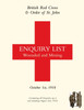 BRITISH RED CROSS AND ORDER OF ST JOHN ENQUIRY LIST FOR WOUNDED AND MISSING