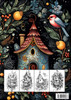Christmas Bird Houses Coloring Book for Adults