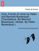 Zoar. A book of verse by Helen and Bernard Bosanquet. (Translations. By Bernard Bosanquet. Verses. By Helen Bosanquet.).