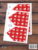 Christmas Pattern Envelope Liners Euro Flap 5x7 with Red & White Design
