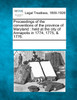 Proceedings of the conventions of the province of Maryland
