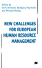 New Challenges for European Resource Management
