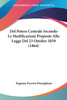 Del Potere Centrale Secondo Le Modificazioni Proposte Alla Legge Del 23 Ottobre 1859 (1864)