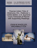 Pawnee Indian Tribe of Oklahoma, Etc., Petitioner v. United States. U.S. Supreme Court Transcript of Record with Supporting Pleadings