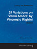 Ludwig Van Beethoven - 24 Variations on 'Venni Amore' by Vincenzio Righini - Woo65 - A Score for Solo Piano