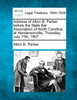 Address of Alton B. Parker before the State Bar Association of North Carolina, at Hendersonville, Thursday, July 11th, 1907.
